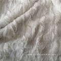 White Embossed Pv Plush Fleece Fabric Polyester